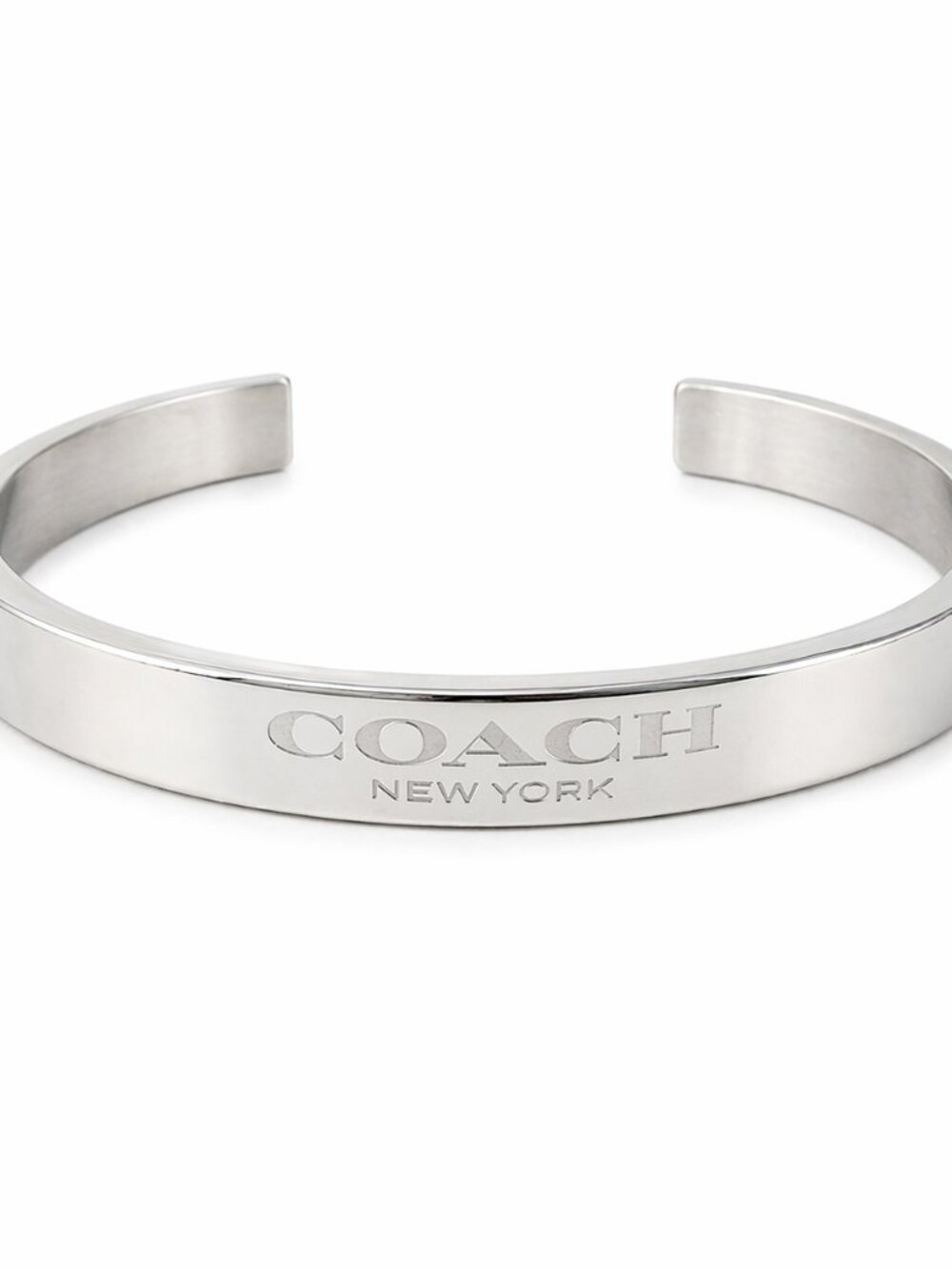 Coach Silver Tone Logo Cuff Bracelet